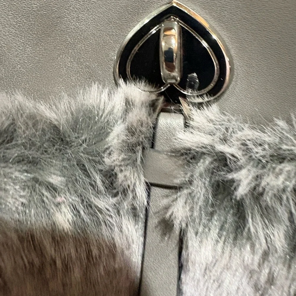 Kate Spade Gray Shoulder Bag/crossbody with Plush Texture - Picture 11 of 14